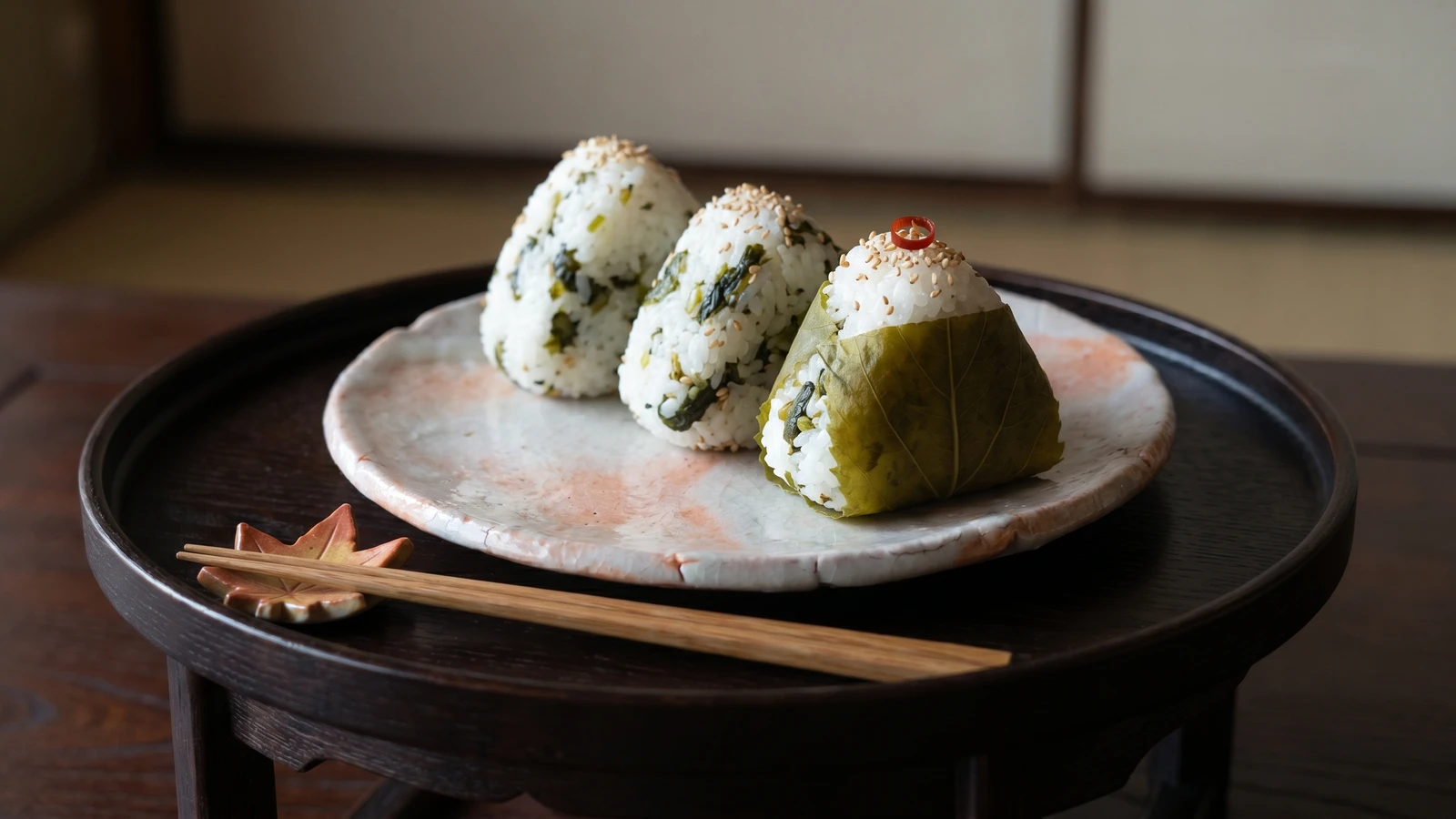 Takana Onigiri (高菜おにぎり, Kumamoto pickled-mustard rice balls)