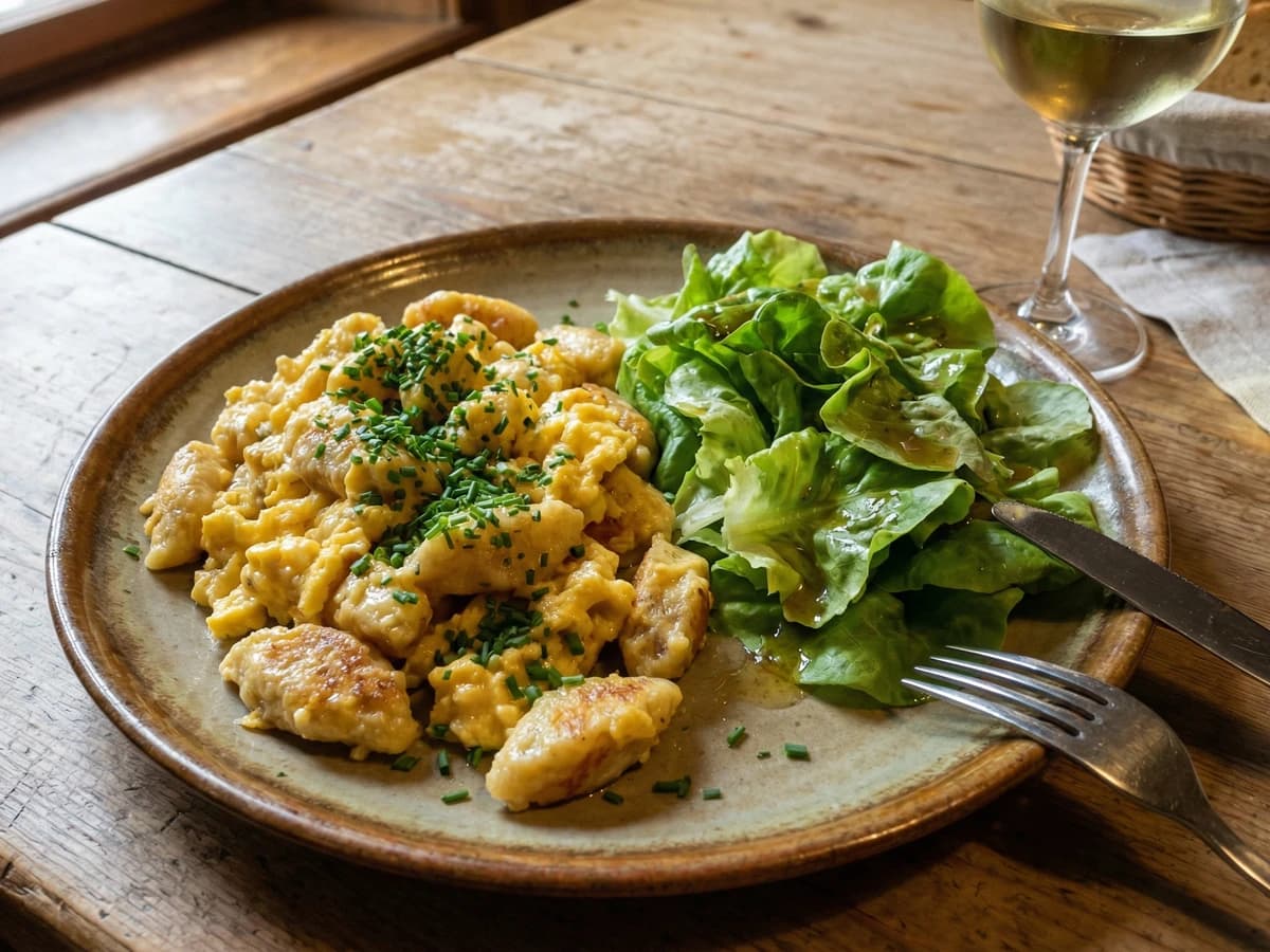 Eiernockerl mit Grünem Salat