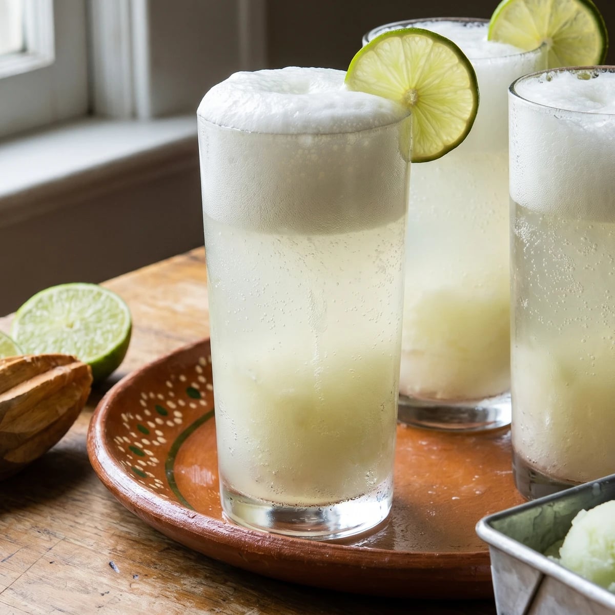Lime Sorbet Soda Float (Vaca Blanca Jalisciense)