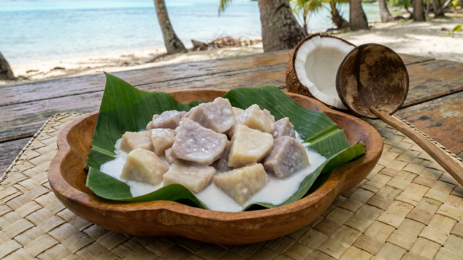 Taro au Lait de Coco (Tahitian Taro in Coconut Milk)