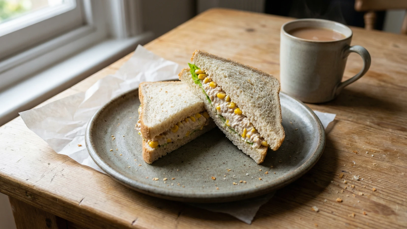 Tuna Mayonnaise and Sweetcorn Sandwich