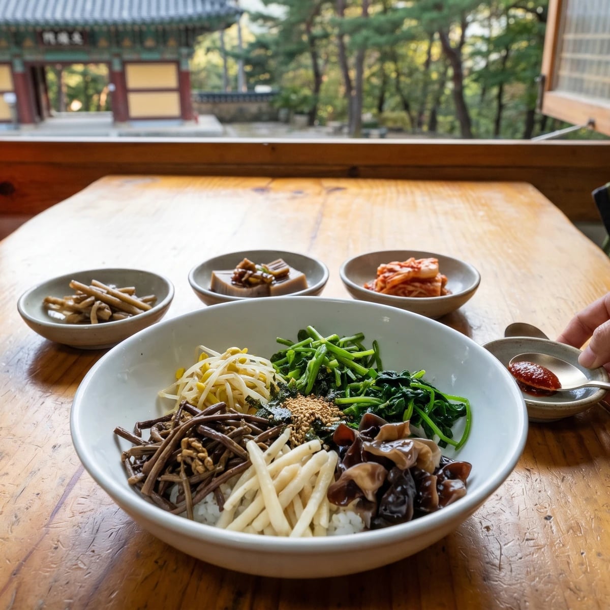 Sanchae-bibimbap (Mountain Vegetable Bibimbap)