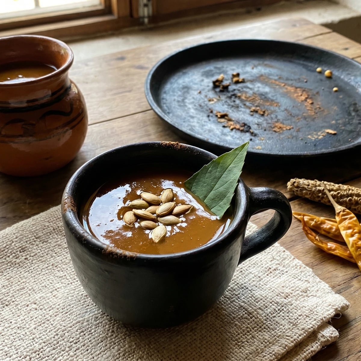 Atole de Olotes con Chilhuacle