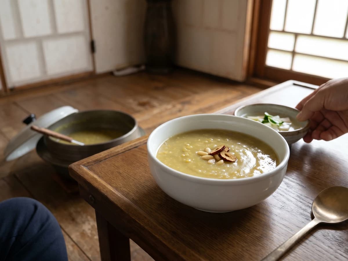 Nokdu-juk (녹두죽, Mung Bean Porridge) - Chef Jeong-sun