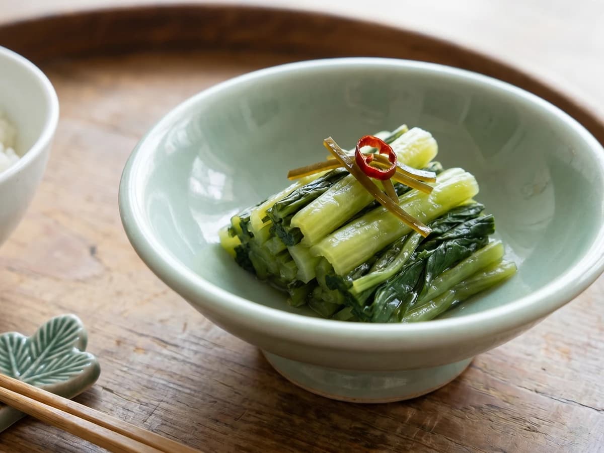 Pickled Nozawana Greens (野沢菜漬け, Nozawana-zuke) - Chef Takumi