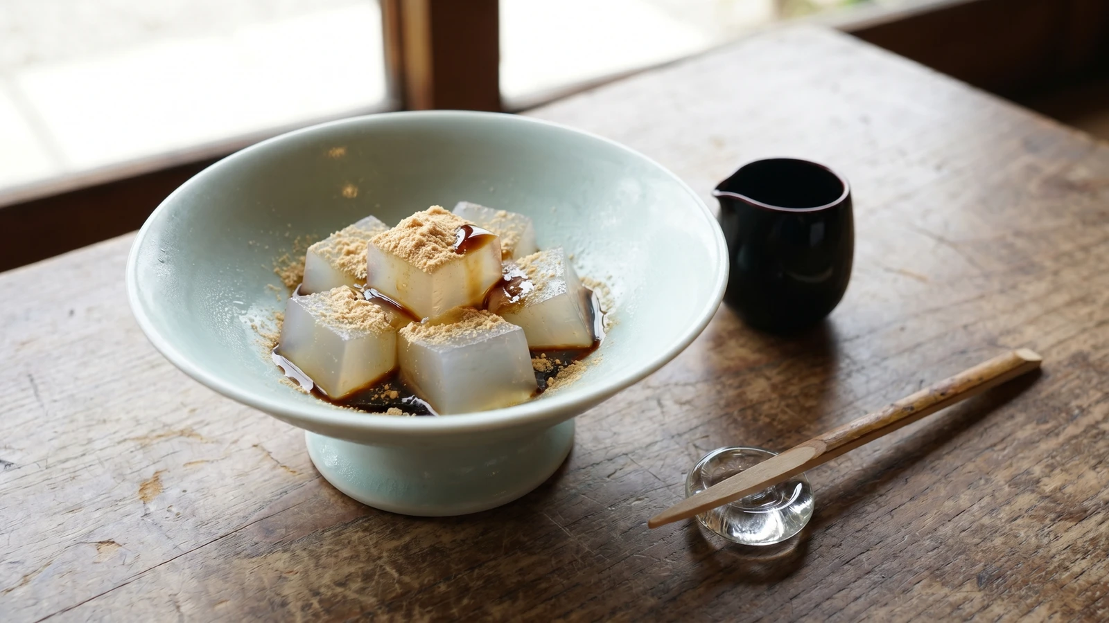 Kudzu Starch Jelly (葛餅, Kuzu-mochi)