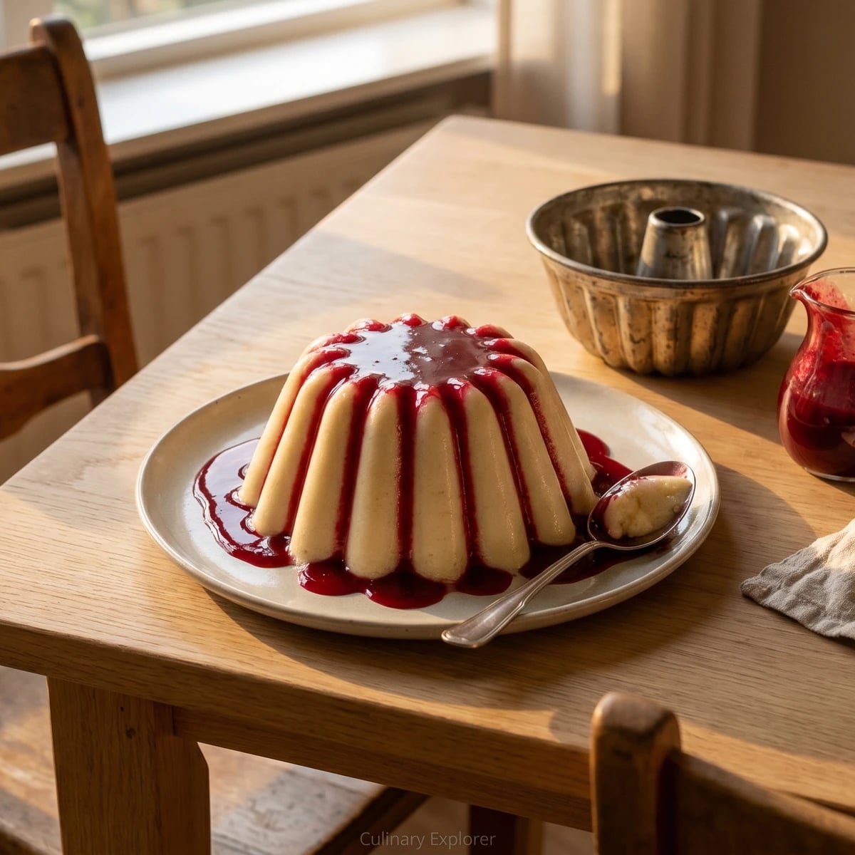 Griesmeelpudding met Bessensap