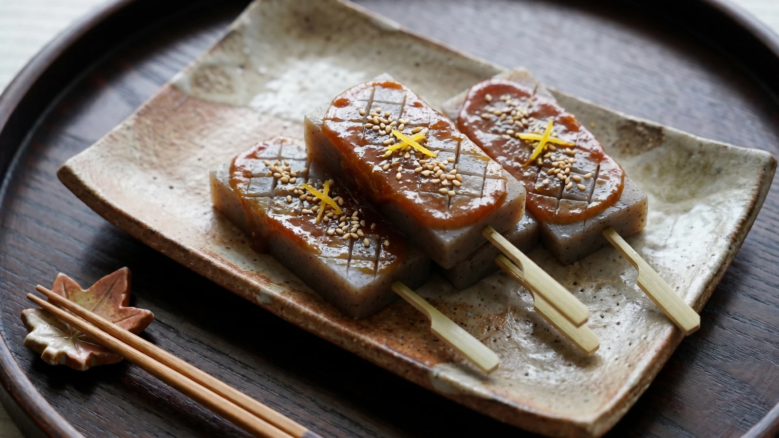 Miso-Glazed Konnyaku (こんにゃくの田楽, Konnyaku no Dengaku)