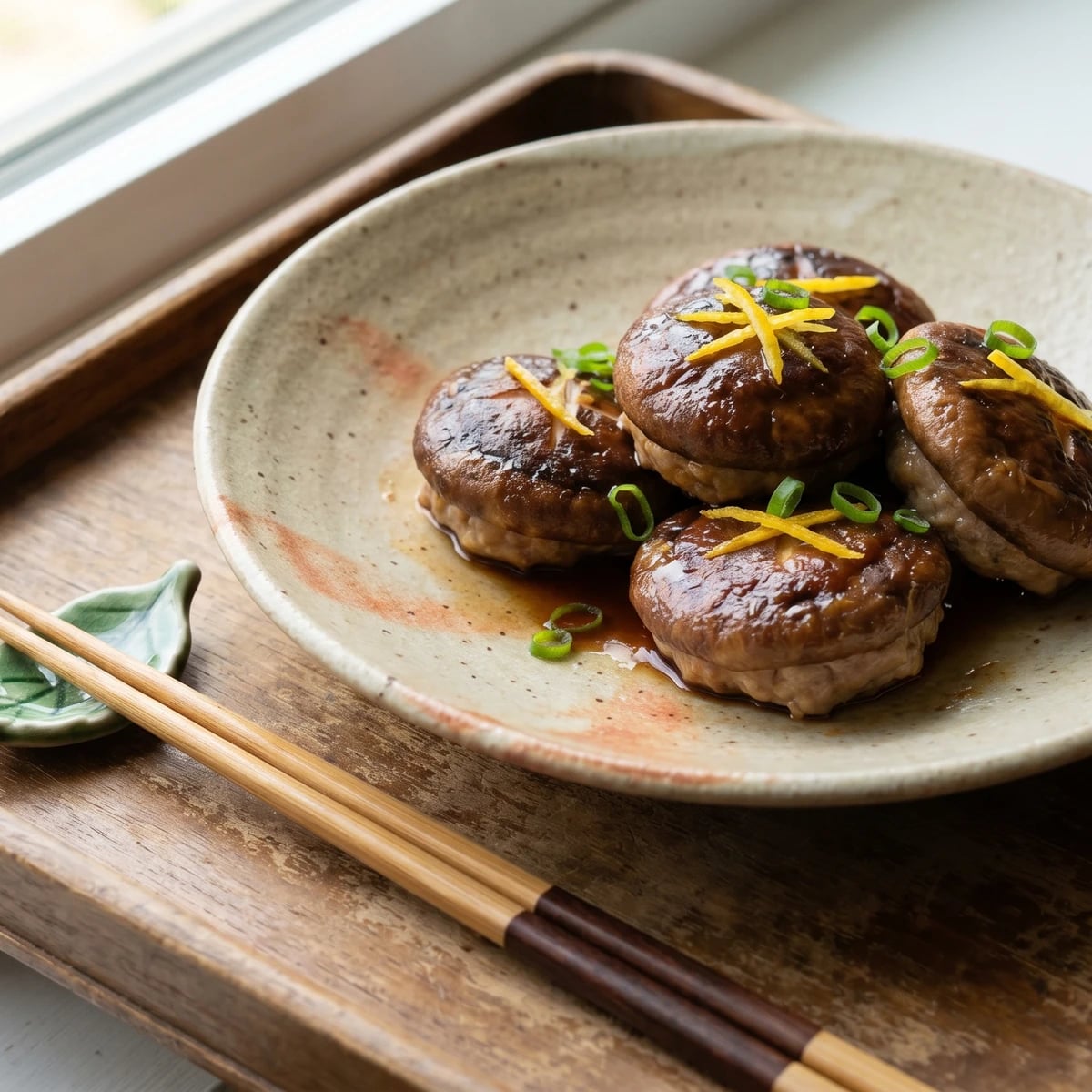 Meat-Stuffed Shiitake (椎茸の肉詰め, Shiitake no Nikuzume)