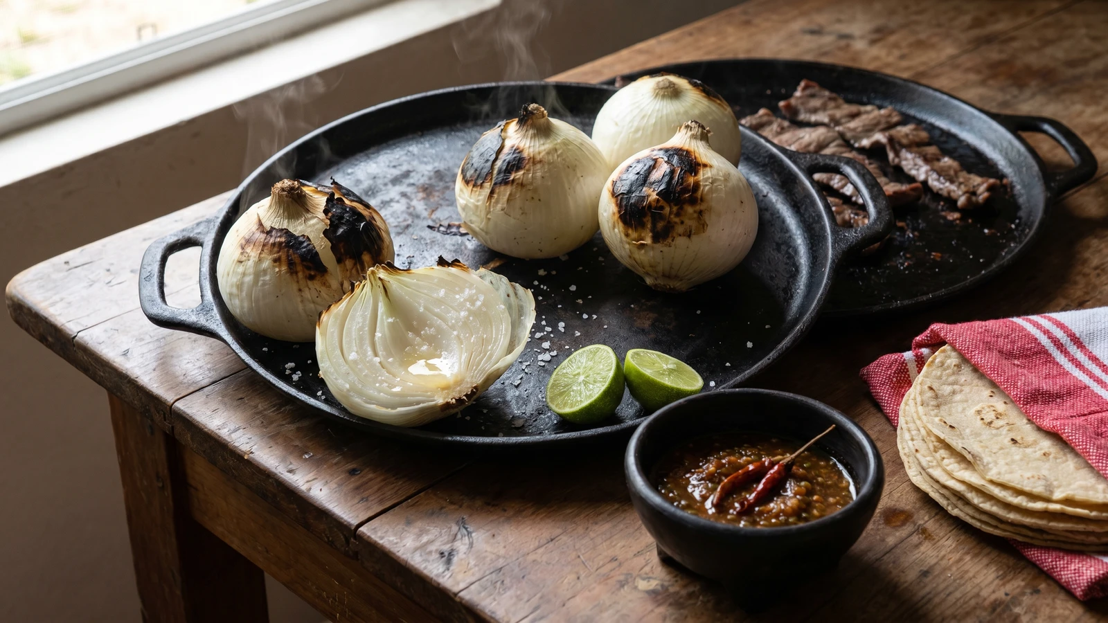 Cebollas Tatemadas para el Comal