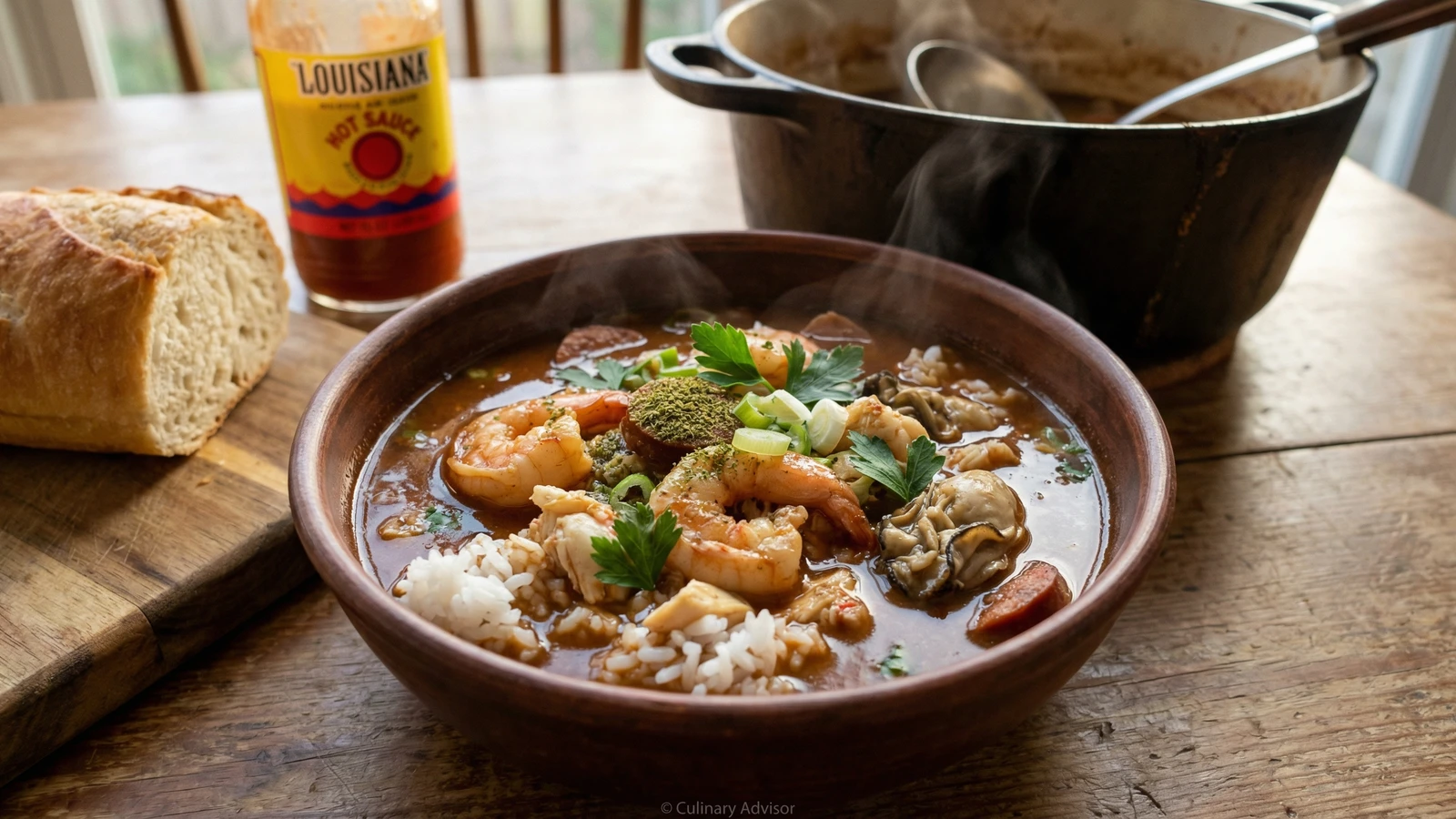 Seafood Gumbo with Dark Roux