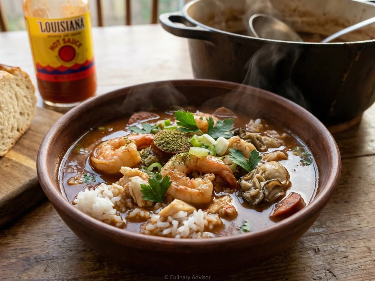 Seafood Gumbo with Dark Roux - Chef Remy