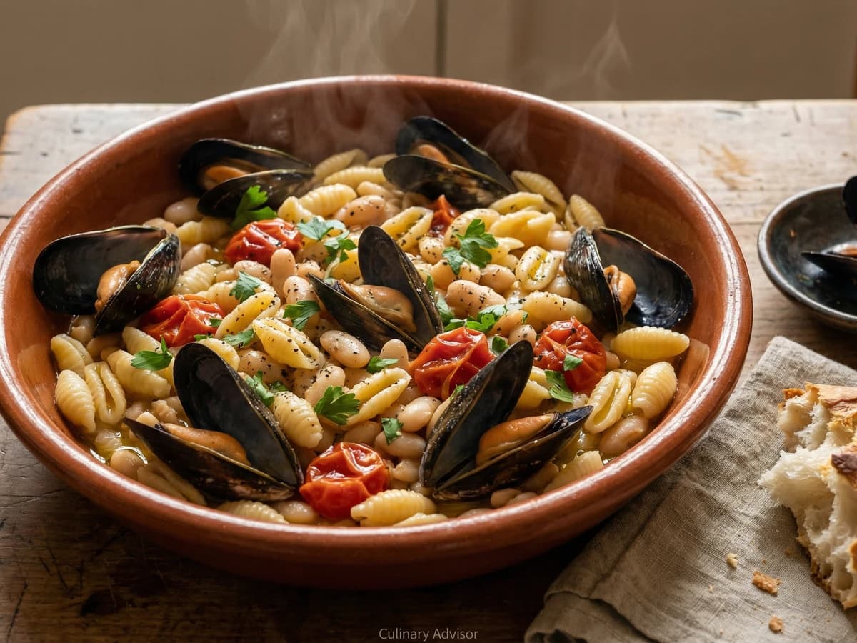 Cavatelli con Cozze e Fagioli