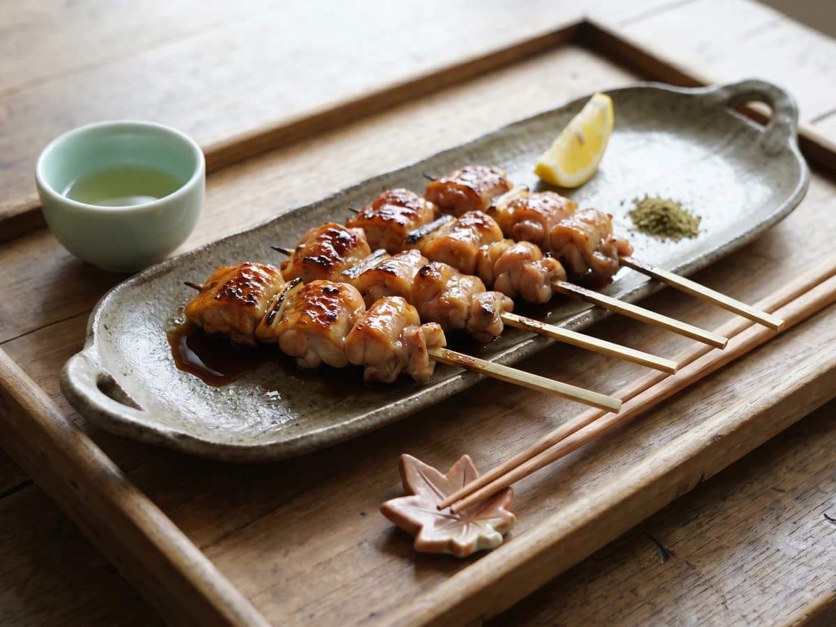 Yakitori Momo (もも, chicken thigh skewers) - Chef Takumi