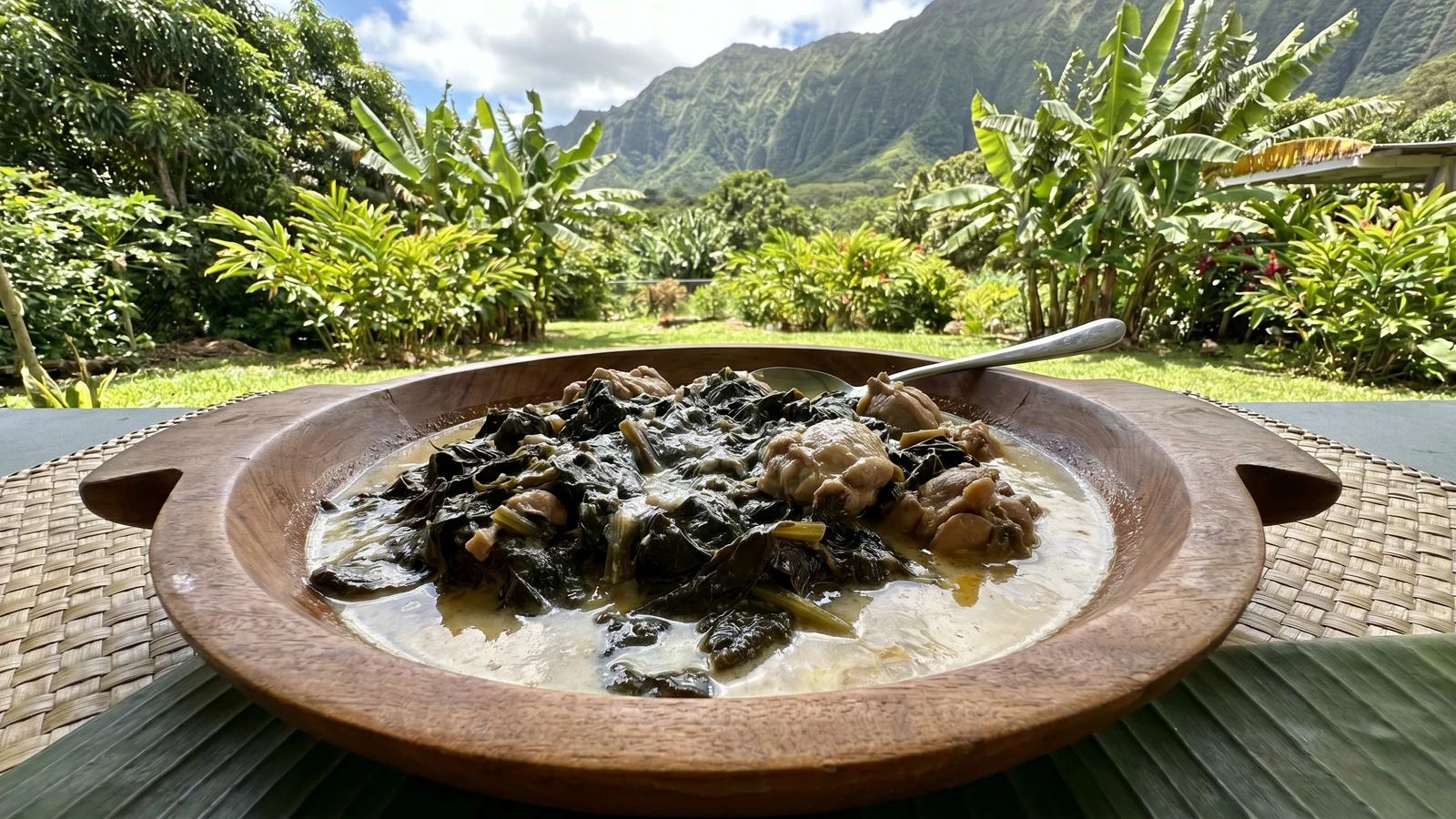Chicken Lūʻau (Hawaiian Taro Leaves with Chicken)