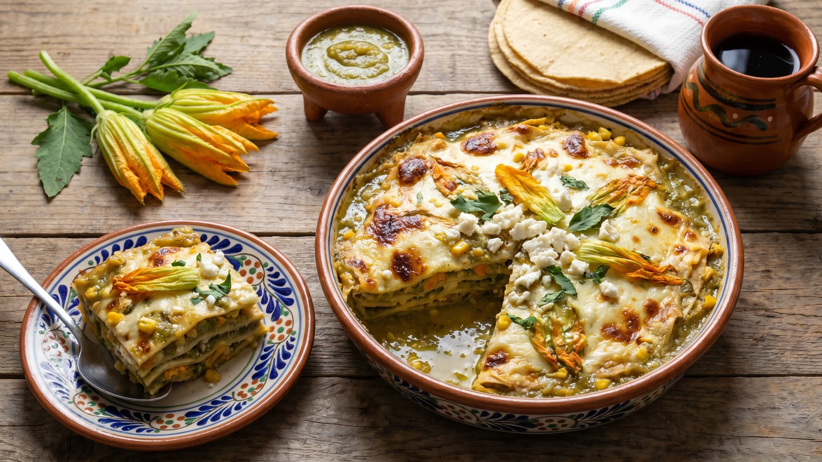 Budín de Milpa con Flor de Calabaza