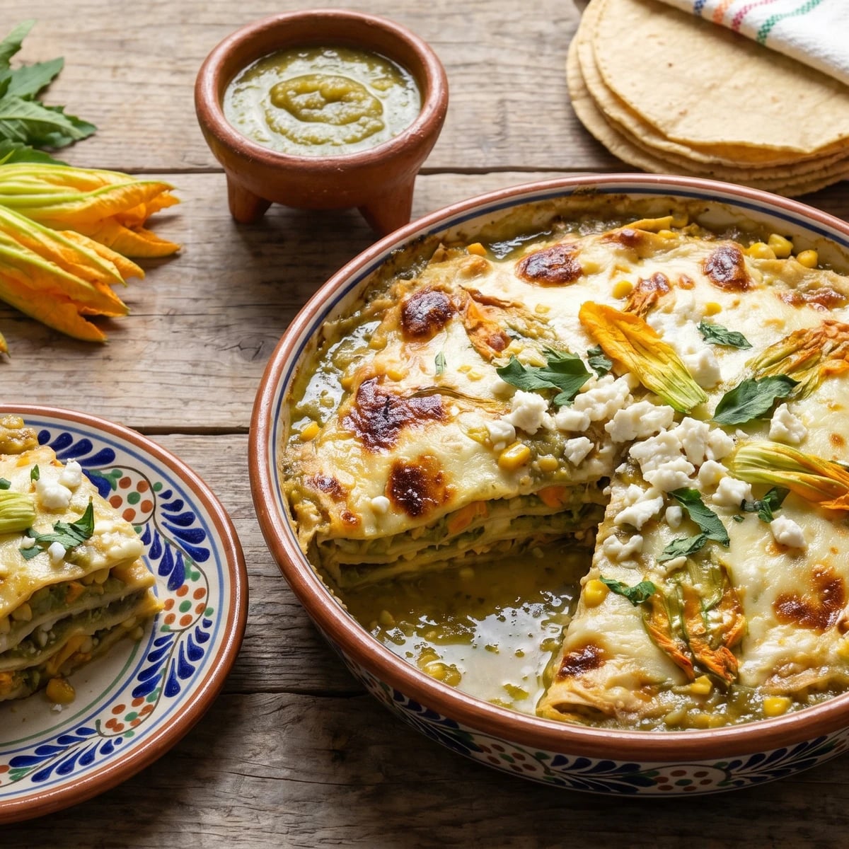Budín de Milpa con Flor de Calabaza