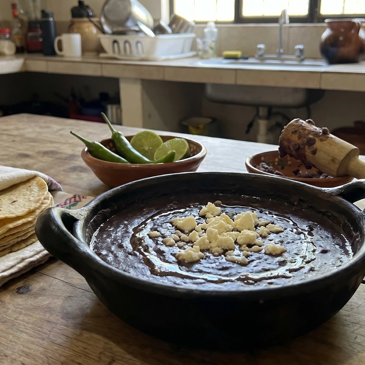 Chiapas Refried Black Beans (Frijoles Refritos Chiapanecos)