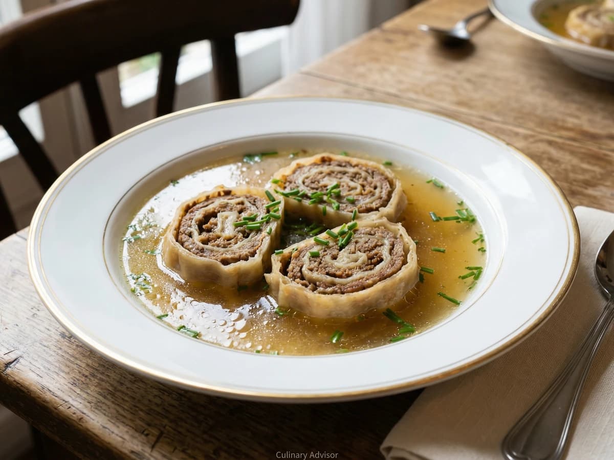Fleischstrudel in Rindssuppe - Chef Elsa