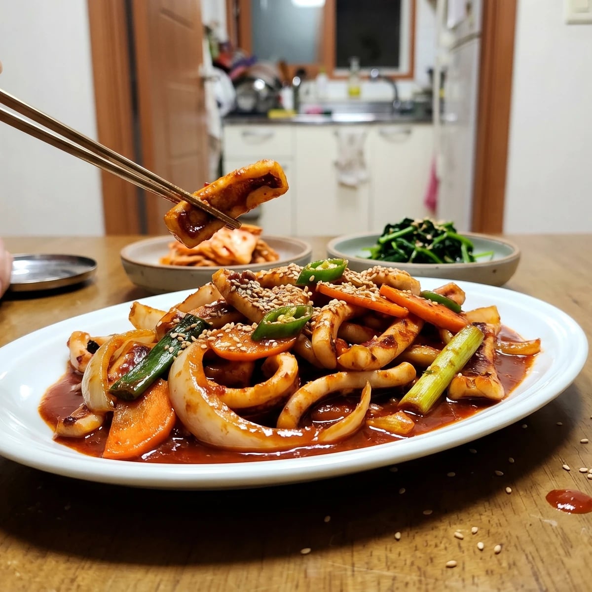 Ojingeo-bokkeum (Spicy Stir-Fried Squid)