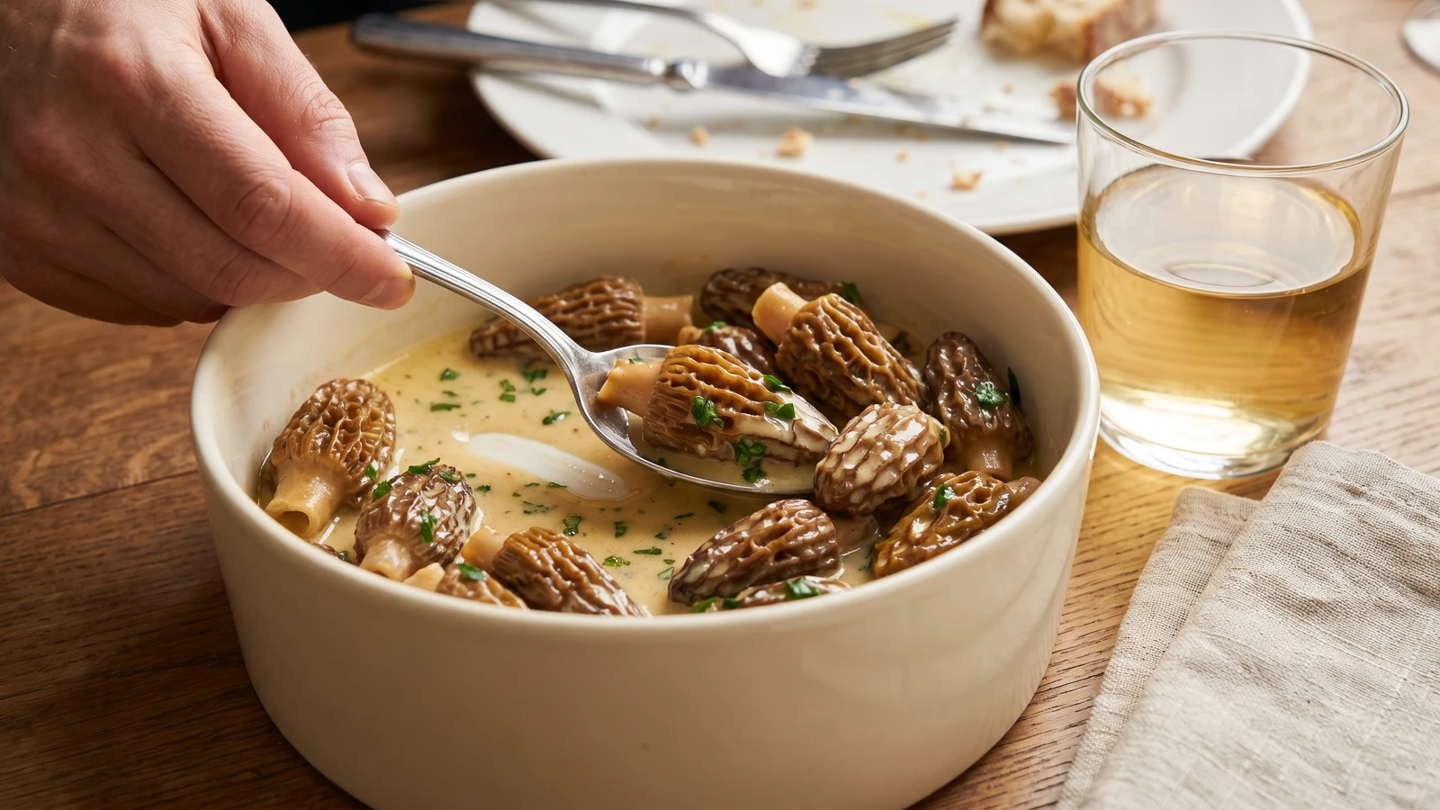Morilles à la Poulette