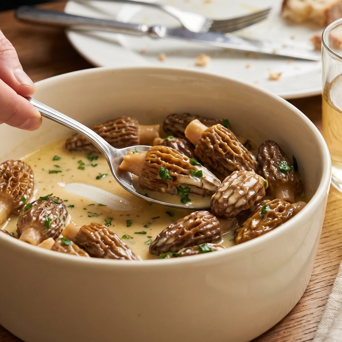 Morilles à la Poulette