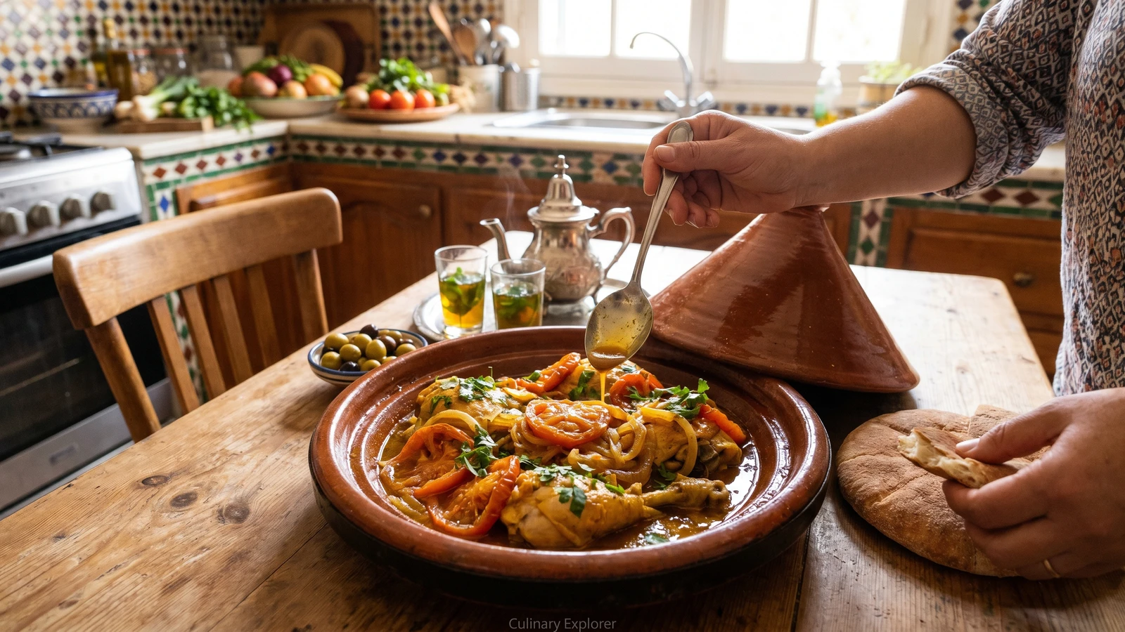 Tagine Makfoul au Poulet (طاجين مكفول)
