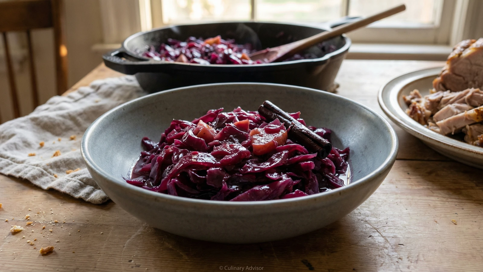 Braised Red Cabbage with Apple and Spice