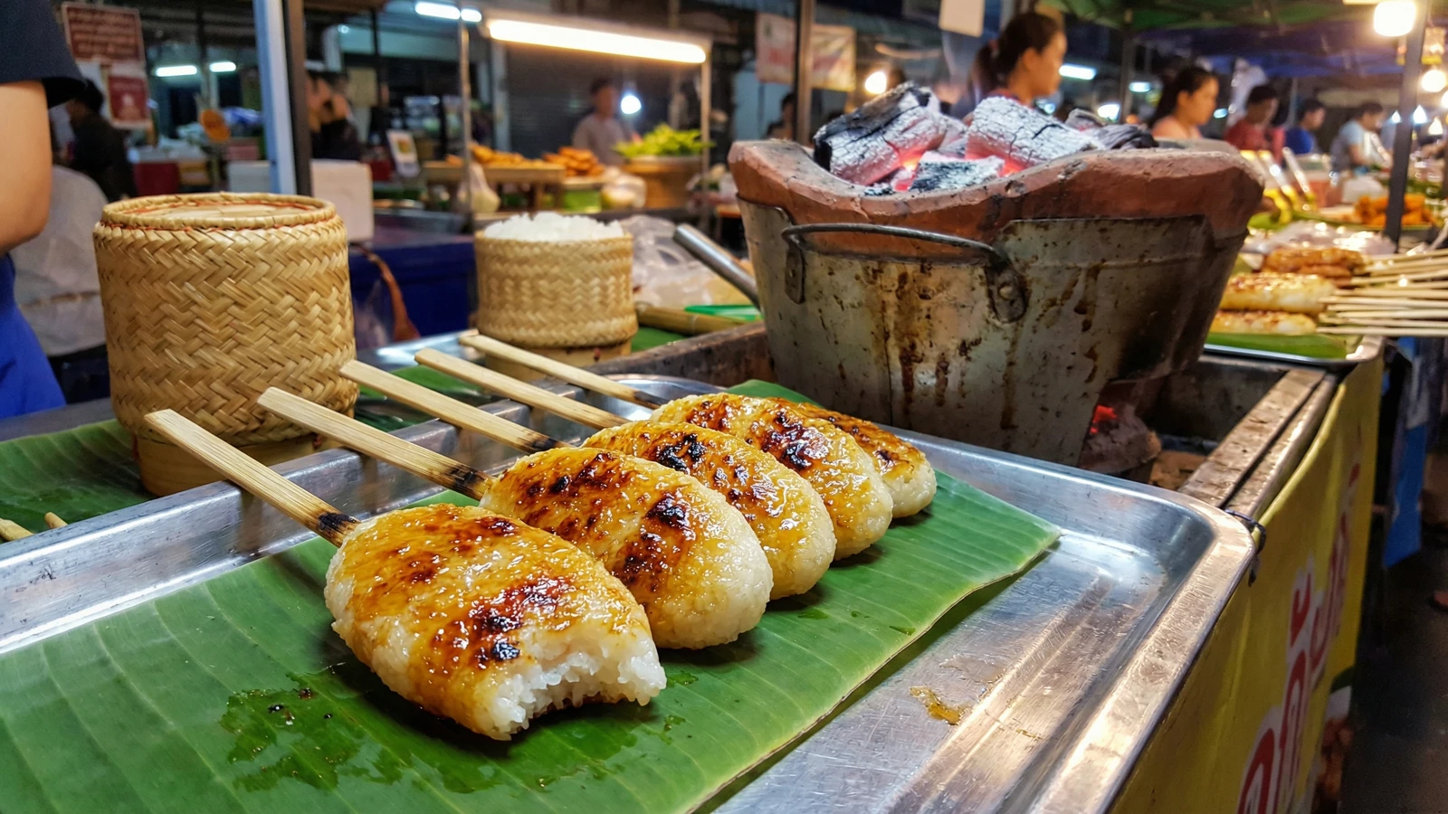 Grilled Sticky Rice (Khao Jee)