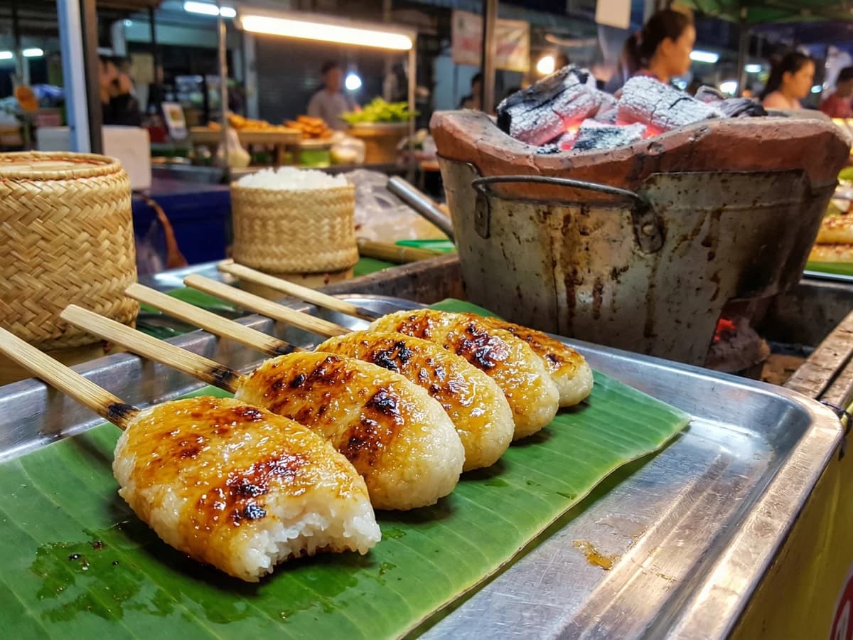 Grilled Sticky Rice (Khao Jee) - Chef Fai