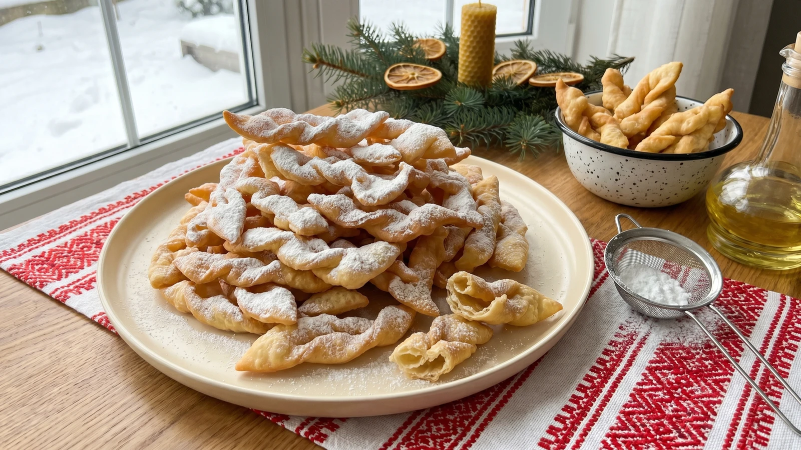 Verguny (вергуни, fried dough twists)