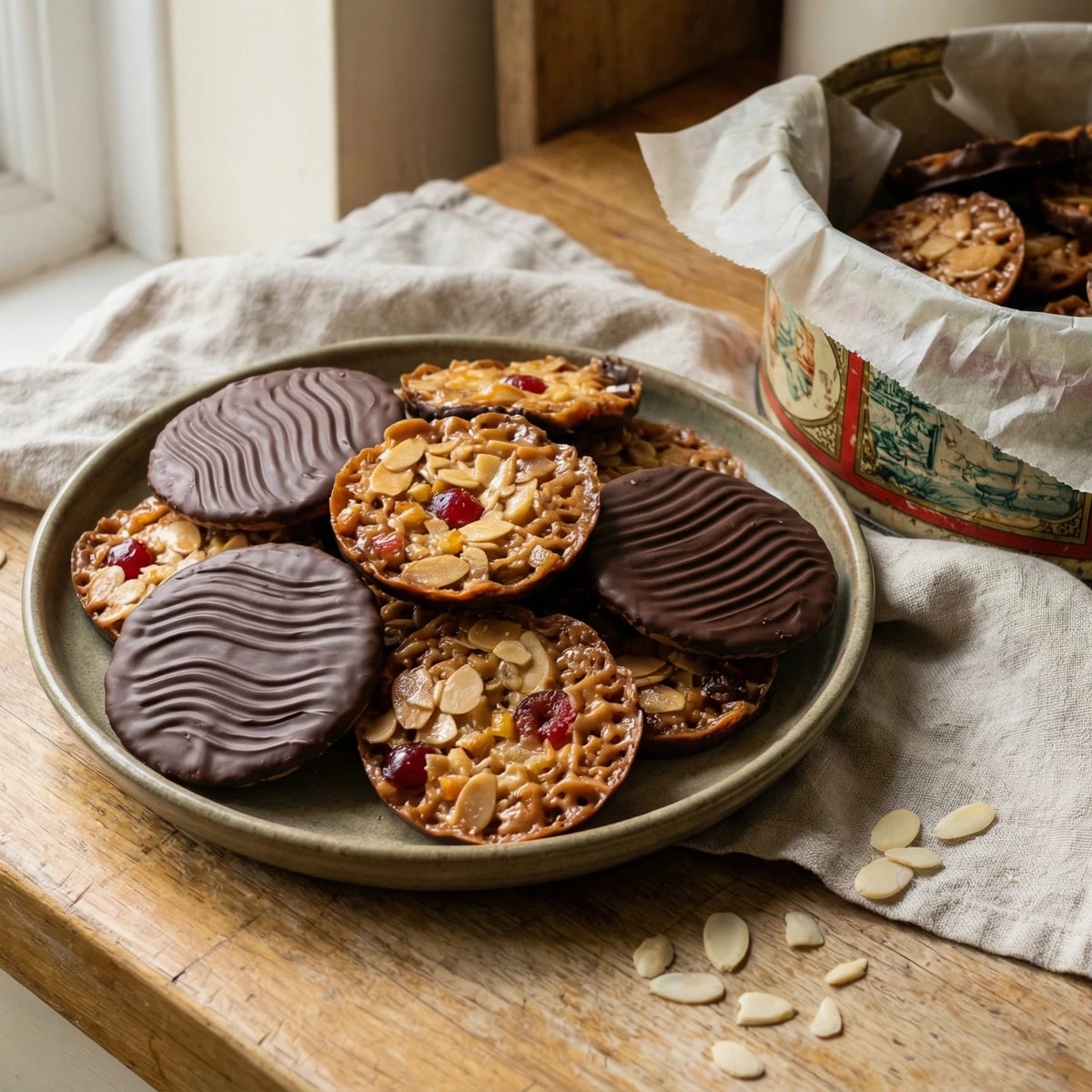 Chocolate-Dipped Florentines