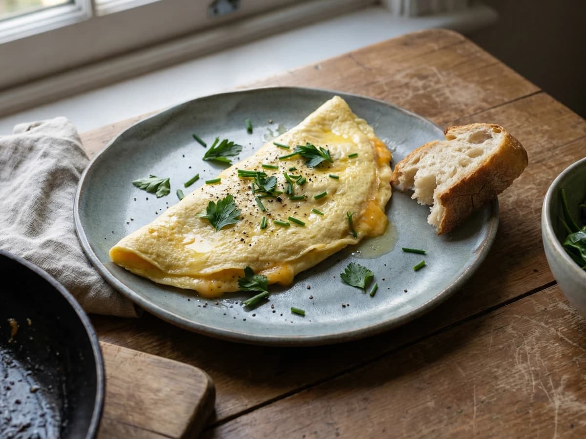 A Supper Omelette with Cheese and Herbs - Chef Thomas