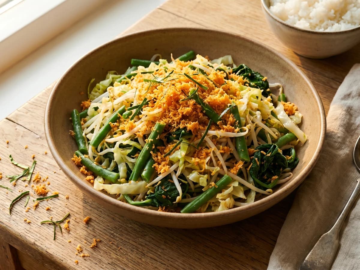 Urap (Balinese Vegetables with Spiced Coconut) - Chef Joost