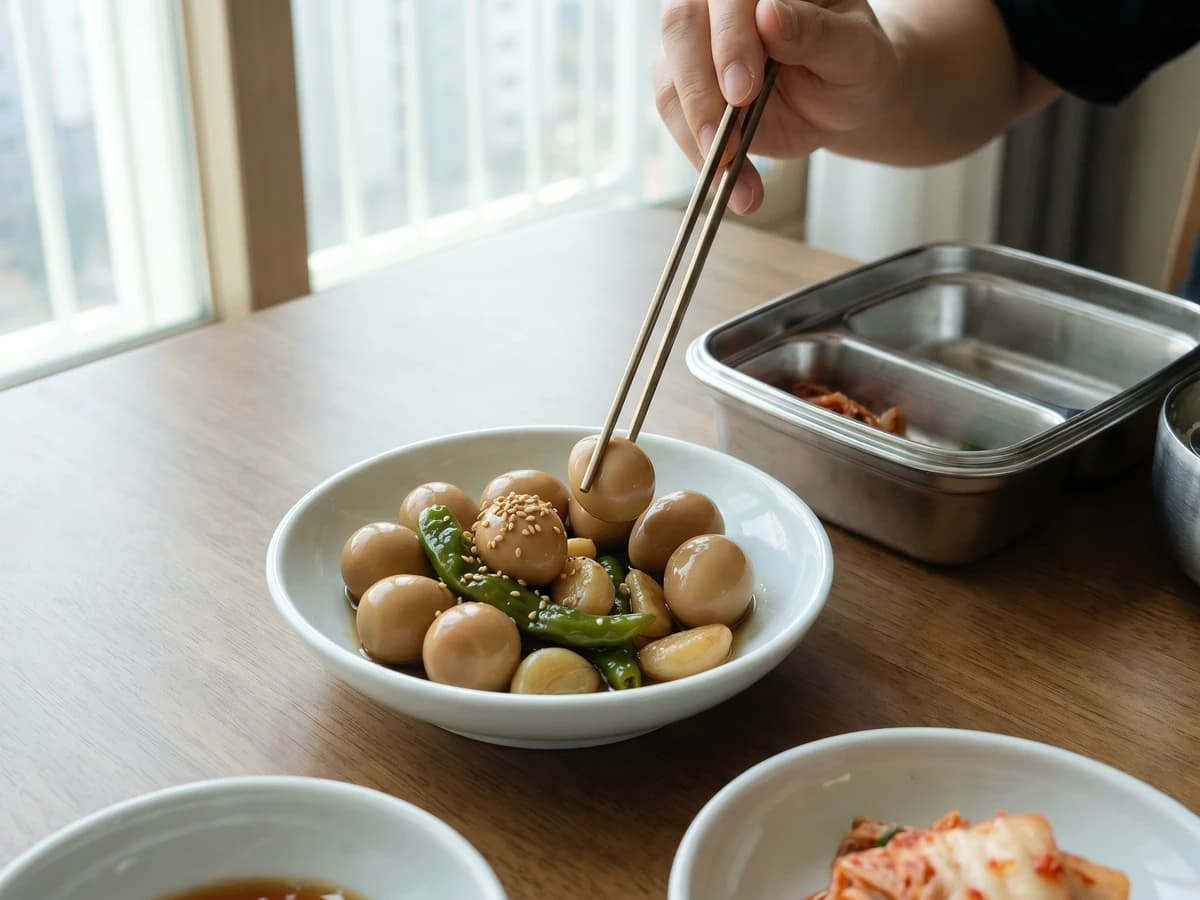 Mechurial-jangjorim (Soy-Braised Quail Eggs) - Chef Jeong-sun