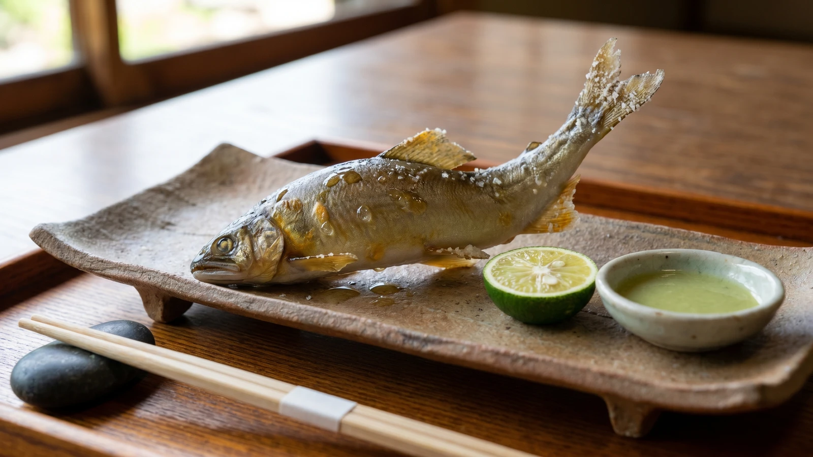 Salt-Grilled Ayu (鮎の塩焼き, Ayu no Shioyaki)