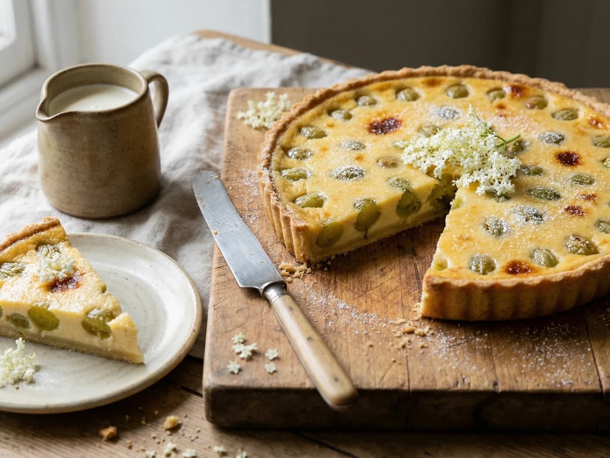 Gooseberry and Elderflower Tart - Chef Thomas
