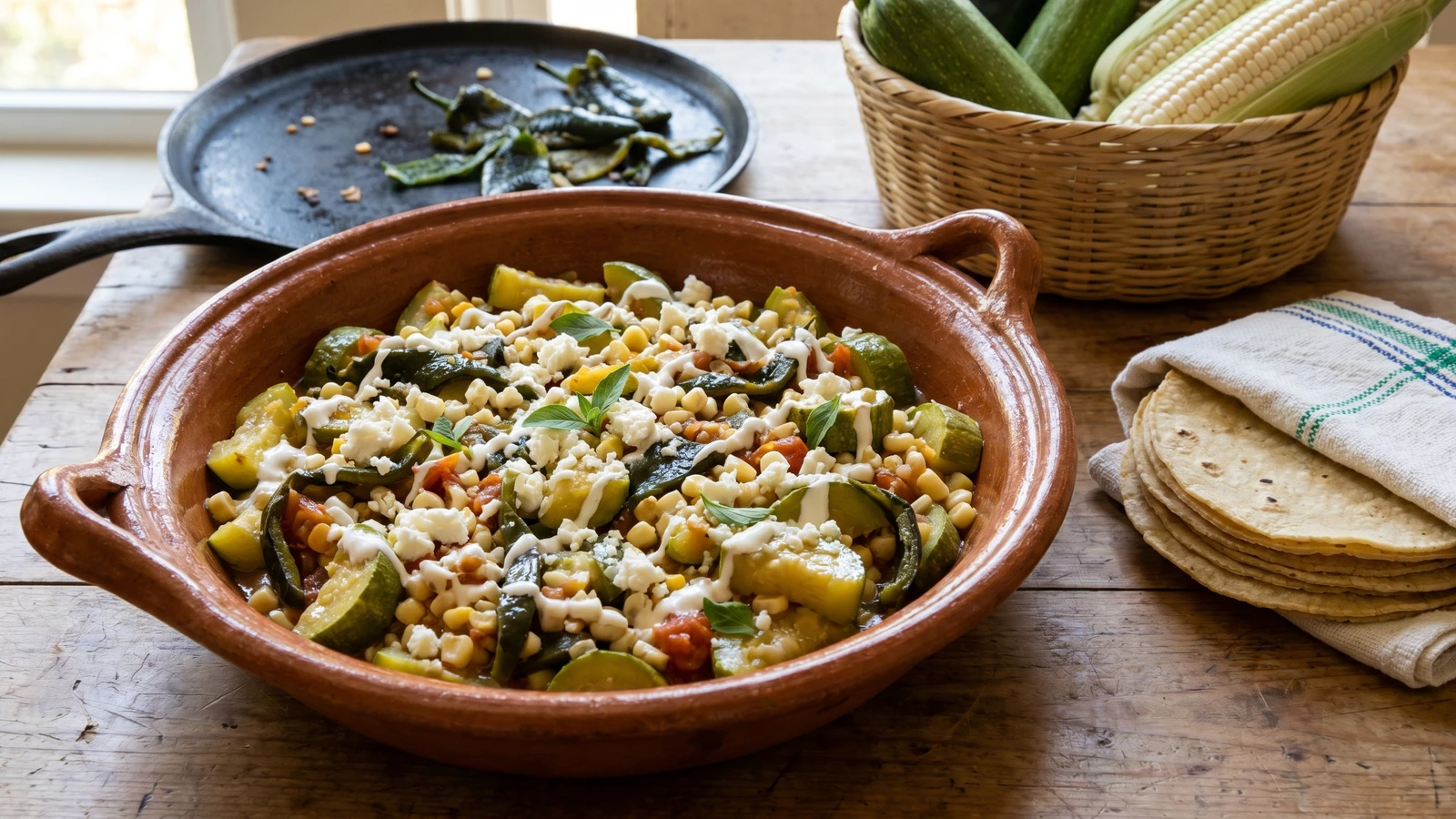 Calabacitas con Elote y Rajas