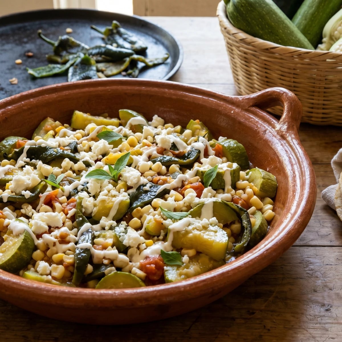 Calabacitas con Elote y Rajas