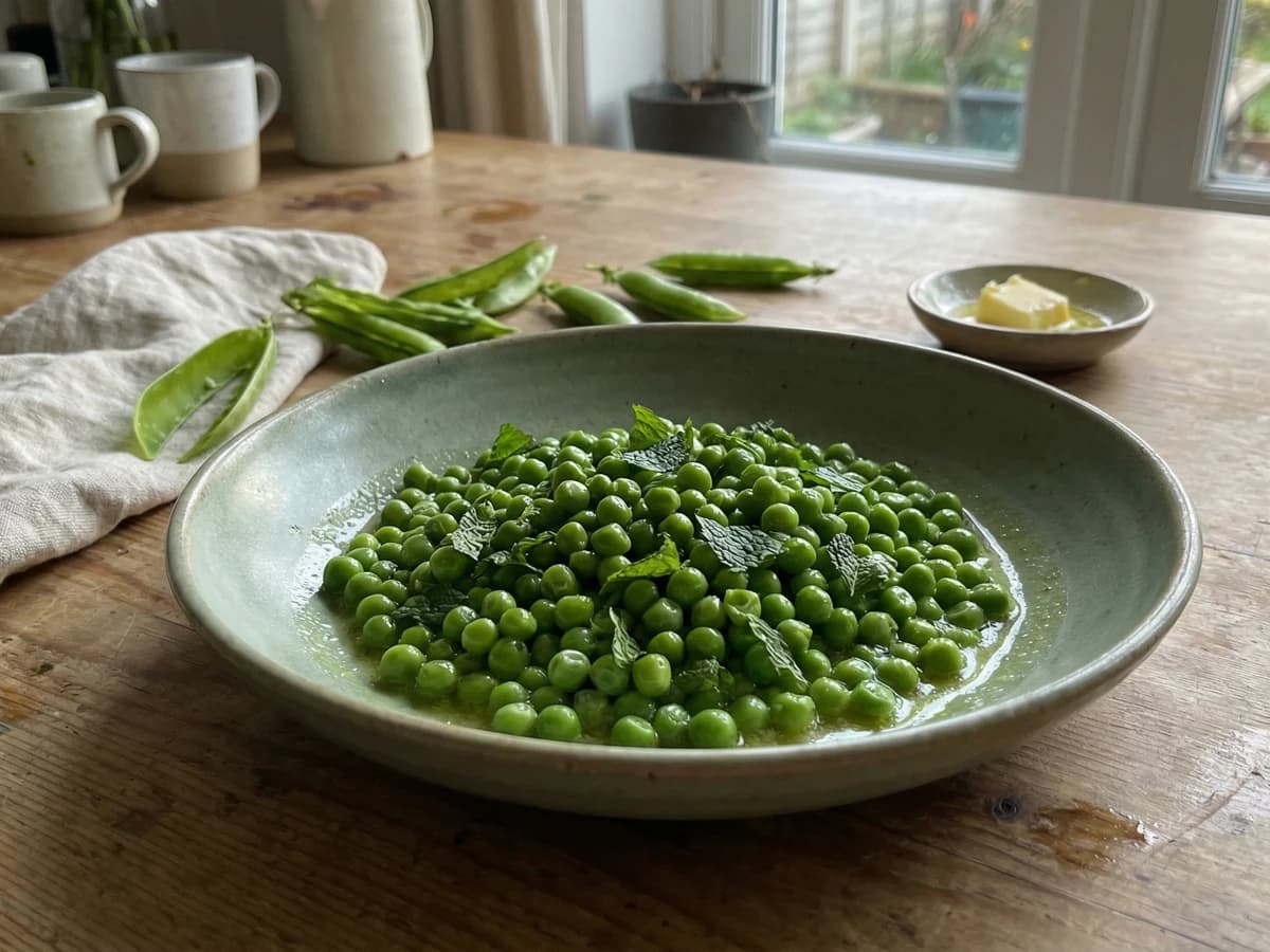 Buttered Garden Peas with Mint - Chef Thomas