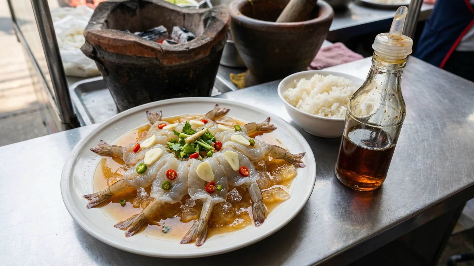 Raw Shrimp in Fish Sauce (Kung Chae Nam Pla)