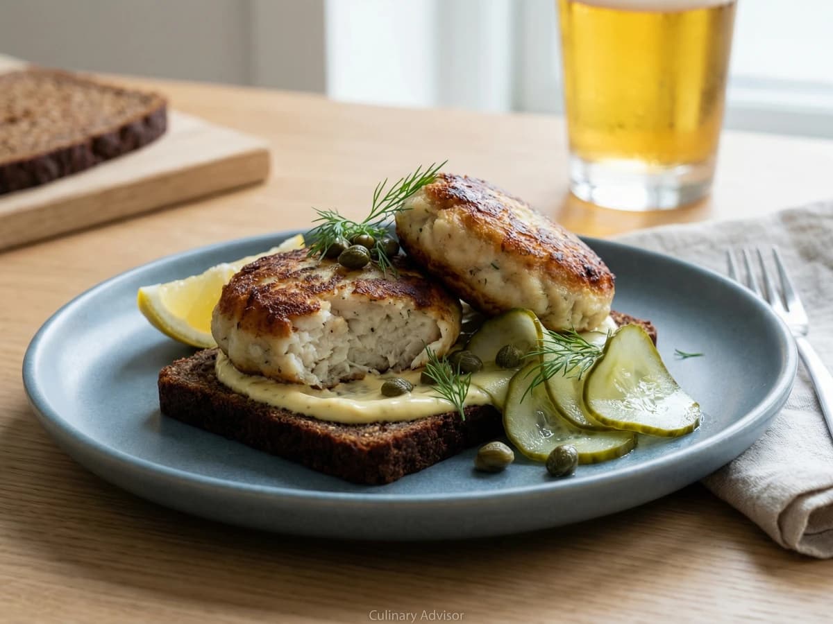 Fiskefrikadeller paa Rugbrod - Chef Freja