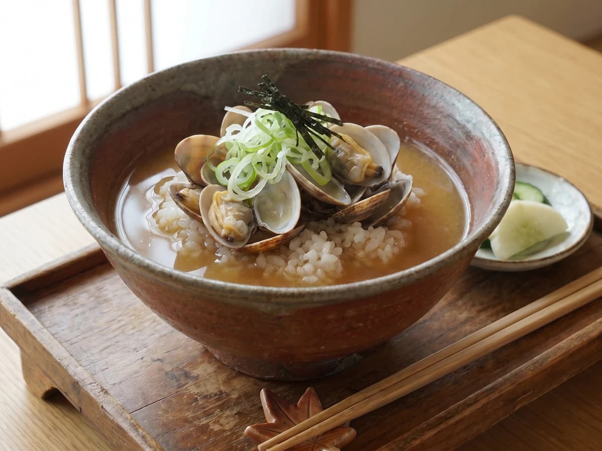 Fukagawadon (深川丼, Tokyo clams in miso broth over rice) - Chef Takumi