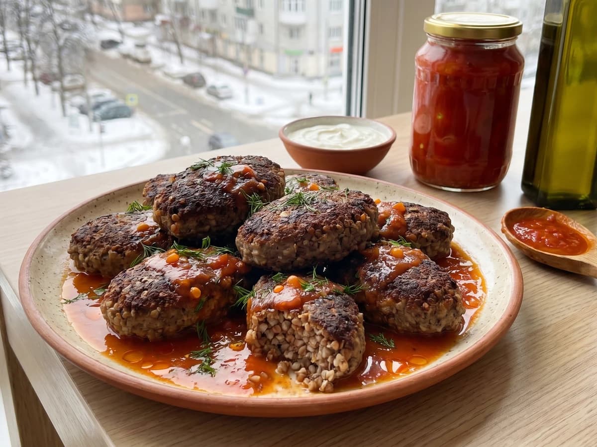 Hrechanyky z M'yasom (гречаники з м'ясом, buckwheat and pork patties) - Chef Lesia