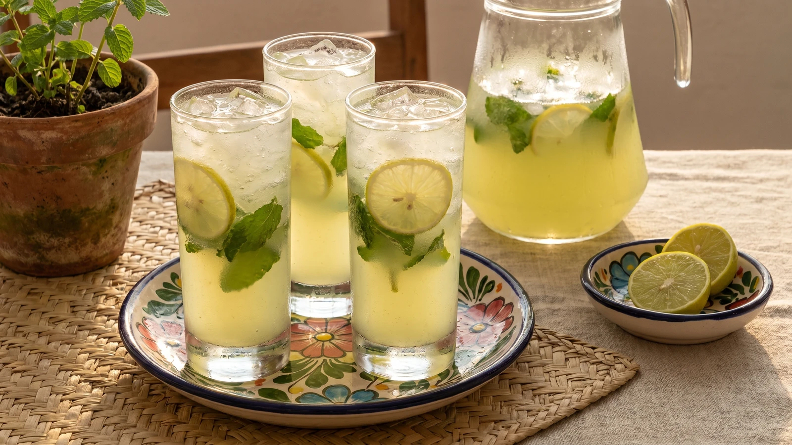 Virgin Mojito de Lima Agria con Yerbabuena