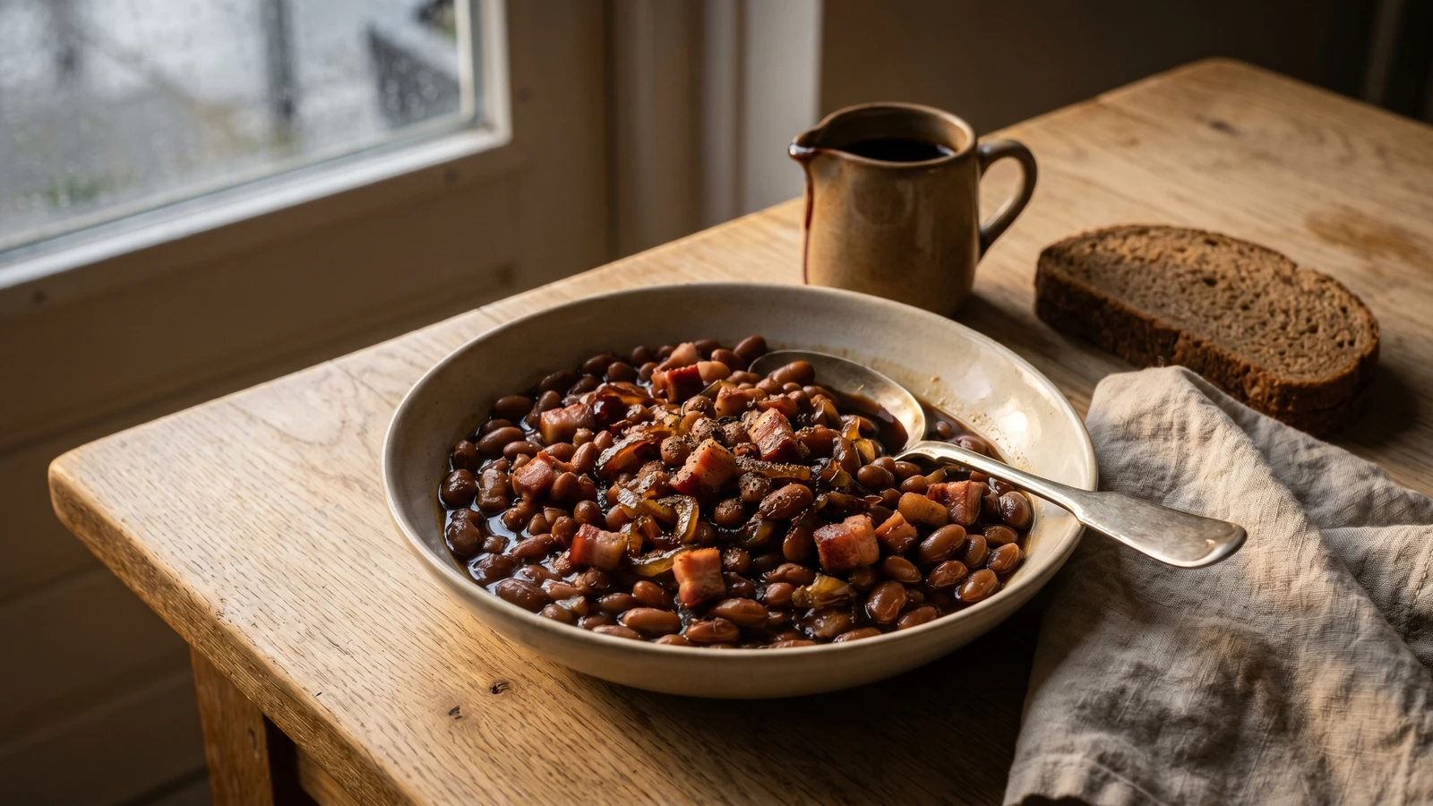 Bruine Bonen met Spek en Stroop
