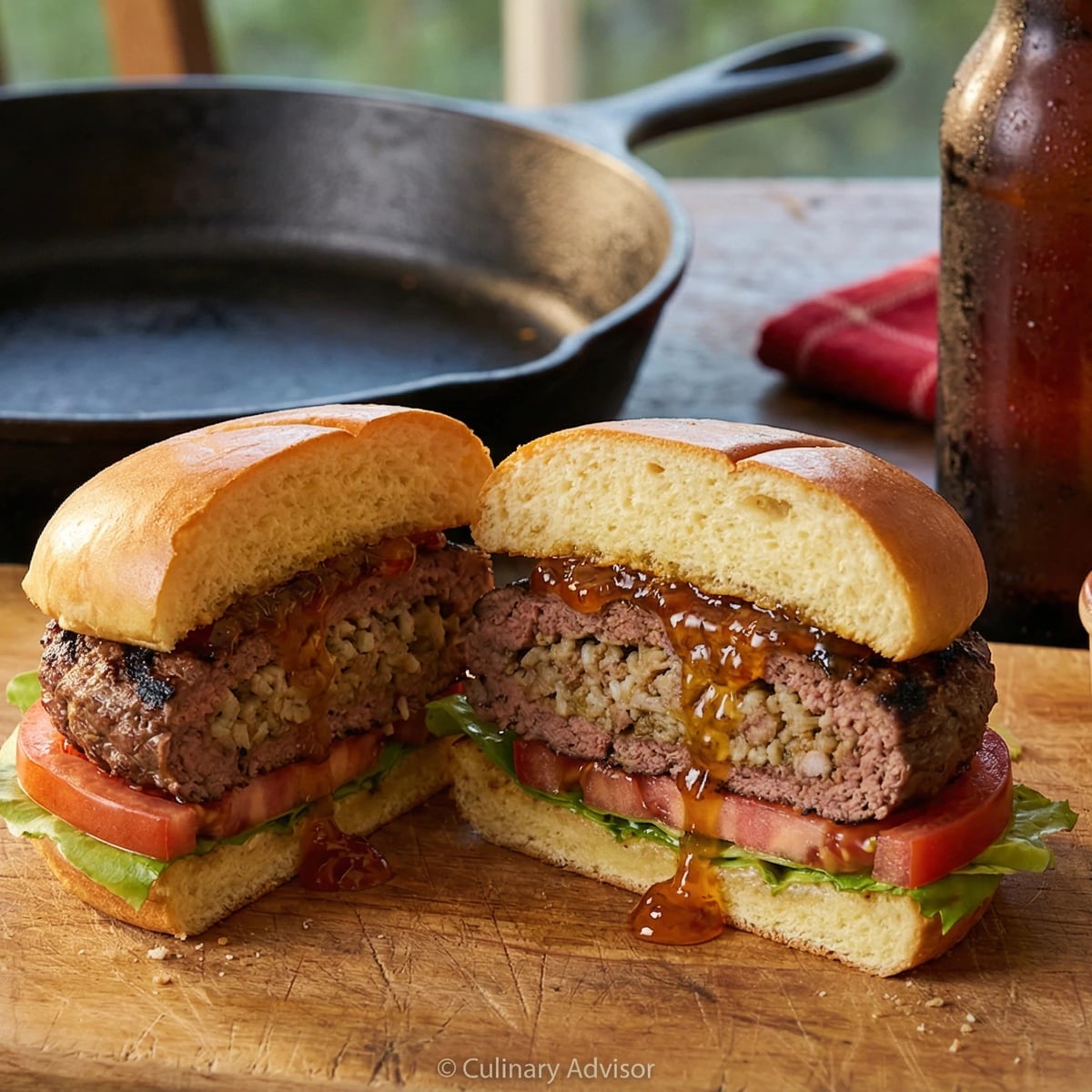 Boudin Stuffed Burger