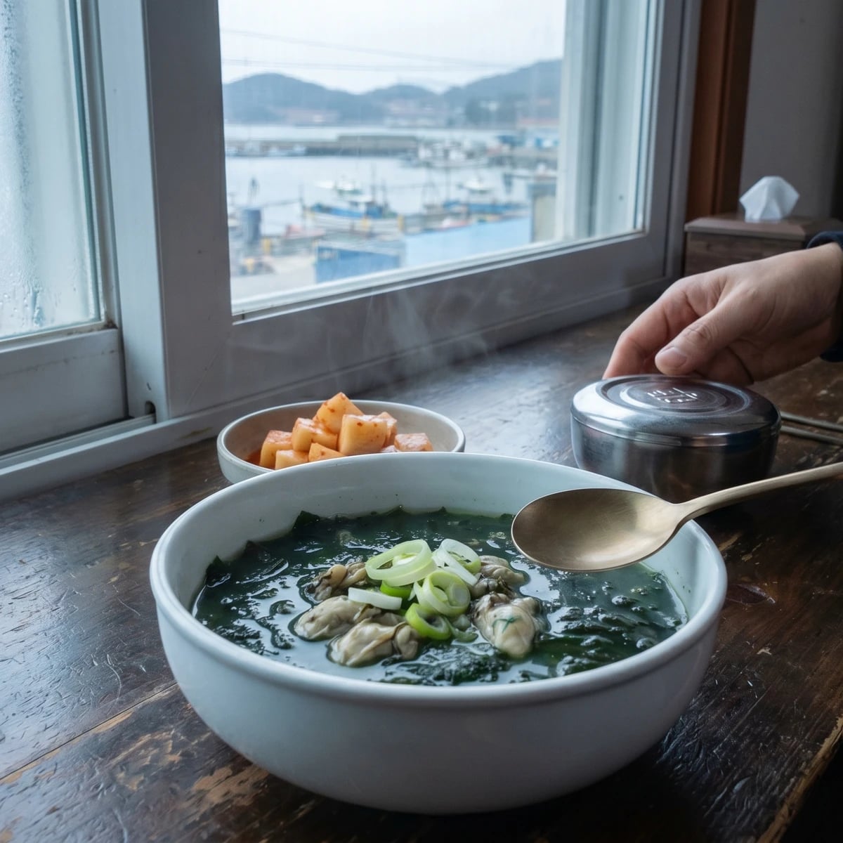 Maesaengi-guk (Seaweed and Oyster Soup)