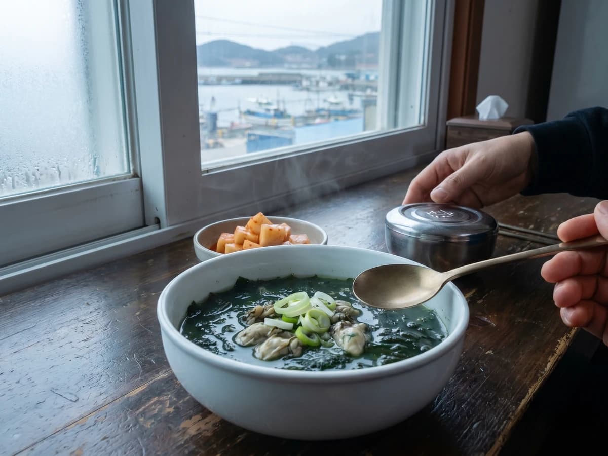 Maesaengi-guk (Seaweed and Oyster Soup) - Chef Jeong-sun
