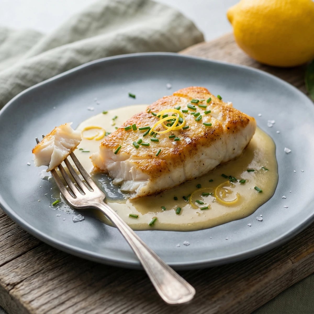 Pan-Seared Halibut with Beurre Blanc